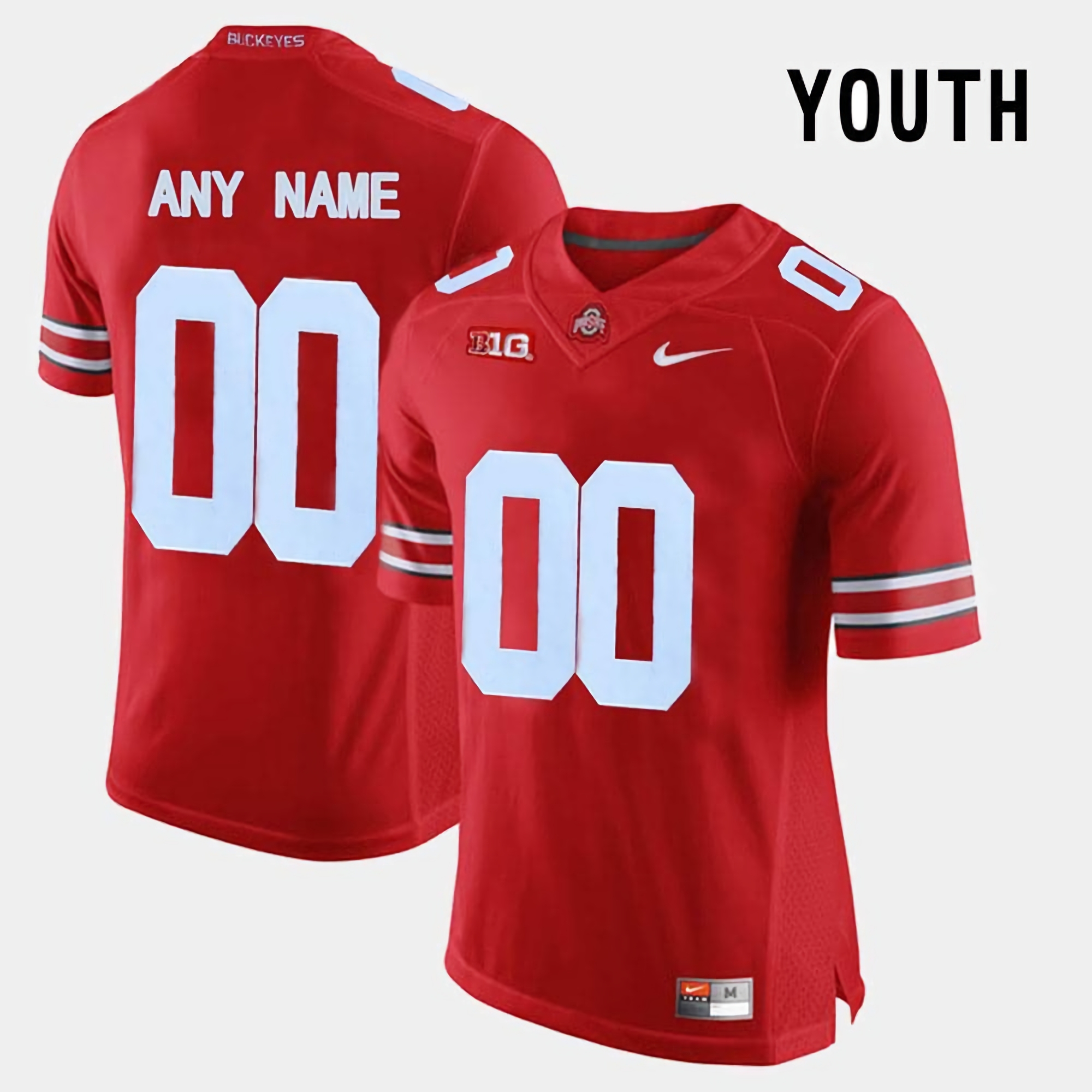 Custom Ohio State Buckeyes Youth NCAA #00 Nike Red Limited College Stitched Football Jersey UED0556DG
